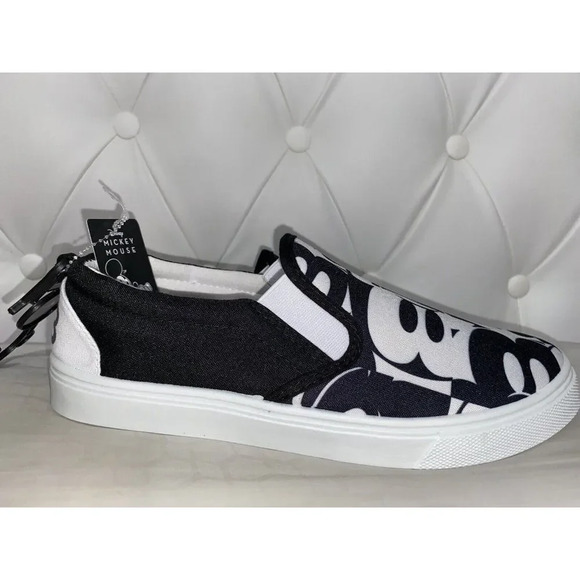 Disney Mickey Mouse Slip On 1928 Star Black White Sneakers Mens Size 7 BRAND NEW - Picture 5 of 8